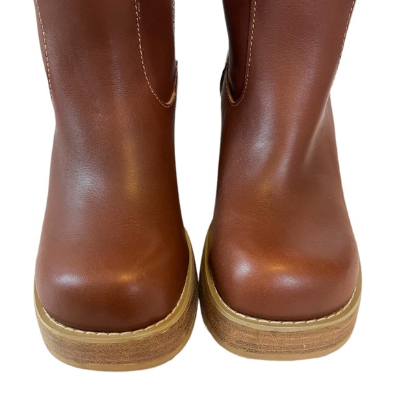 Frye Vintage Dorian Y2K Brown Leather Platform Knee High Boot Size 7.5 - Picture 7 of 15